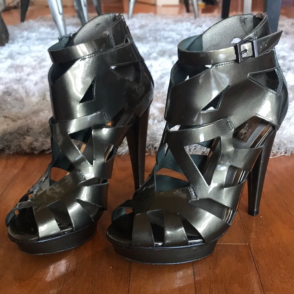 TOPSHOP Boutique Pewter Cage Heels *RARE* - Picture 8 of 8